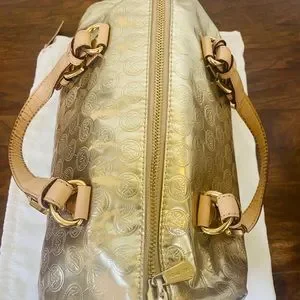 Michael Kors Speedy Boston Bag in Metallic Gold MK logo